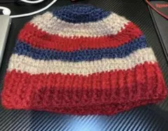 ストライプニット帽子