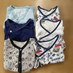 ベビー肌着セット 動物柄 ストライプ 50〜60cm