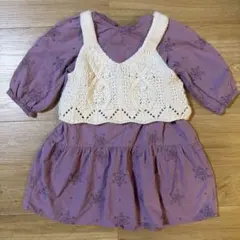 プティマイン ティアードワンピビスチェセット 100