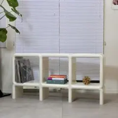 1980's　スペースエイジ　メタル　フープ　スイング　サイド　ラック　テーブル cj7402895285128_1.jpg