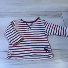 ※記名あり※赤×白　ボーダー長袖70cm