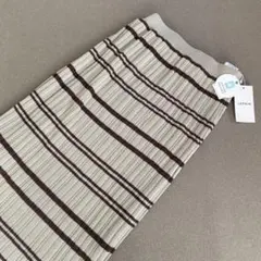 【新品】　未使用 LEPSIM リブ編み柄スカート　サイズフリー