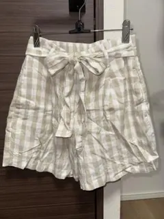 ZARA ベージュ・チェックパンツ M
