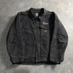 カーハート BERWICK JACKETカバーオール XXL 企業ロゴ ブラック