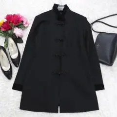 G7073*OTTO オットー☆ファー☆ウール☆コート☆黒ブラック☆11