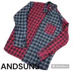 ANDSUNS アンドサンズ　長袖　チェックシャツ　XL
