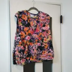 【merry jenny】フリース風 Vネック ベスト フリーサイズ