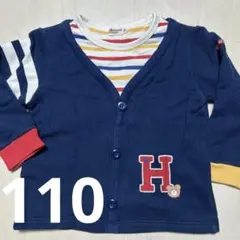 110 ホットビスケッツ ミキハウス トレーナー 重ね着風