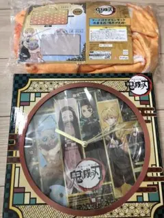 鬼滅の刃　壁掛け時計　フード付きブランケット