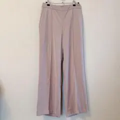 美品 ミラオーウェン センタープレスワイドパンツ ピンクベージュ サイズ1