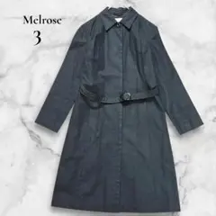 MELROSE メルローズ ステンカラーコート ロングコート 黒 ベルト付 3のサムネイル