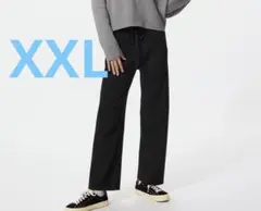 ユニクロ ウォッシャブルニットリブパンツ 黒 XXL