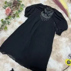 ボレロ付き　Aラインパール付きワンピースドレス　9号 Mサイズ　フォーマル結婚式