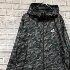 アディダス ナイロンジャケットパーカー　グレー迷彩　 1203