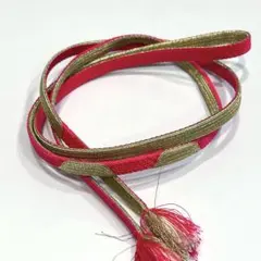 昭和レトロ 正絹 帯締め ピンク/ゴールド