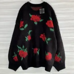 【新品】 GYLE フラワージャガード　ルーズ　ニット　セーター　プルオーバー