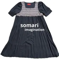 美品】somari imagination プリーツ レース ワンピース フリー