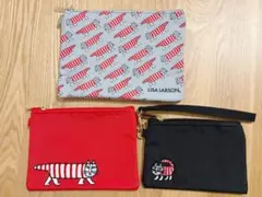 リサラーソン ねこのマイキー 3連ポーチ GLOW付録