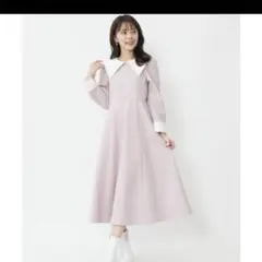 ウィルセレクション ハイウエスト切替パーカーワンピース ピンク