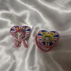 ハート型ユニオンジャックヘアゴムセット