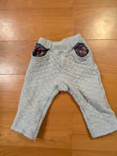 グレー キルティングパンツ 95cm未満 チェックポケット