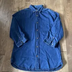 【M】global work 7部袖　ボタンダウンデニムシャツ
