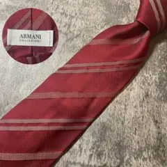 AN137 ARMANI レッド シルク ネクタイ