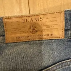 【美品】BEAMS ビームス ストレッチ デニムパンツ ジーンズ 革パッチ Mのサムネイル