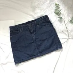 UNIQLO /ダークデニム ミニスカート フロントボタン