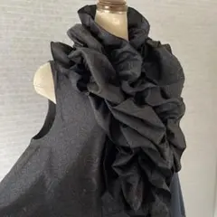 着物反物♪本場大島紬［証紙付］のたっぷりフレアのギャザーストール110㌢丈