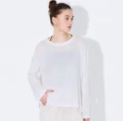 新品タグ付き♡コカ coca シアー 長袖 Tシャツ ホワイト Ｌ