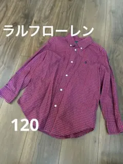 Ralph Lauren 赤チェック ボタンダウンシャツ 120/60