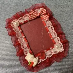 硬質トレカ デコ レッド 赤 ハート チェック