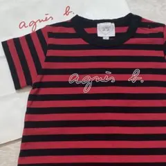 agnes b. 2ans (90) ロゴ ボーダーTシャツ ワンピースのサムネイル