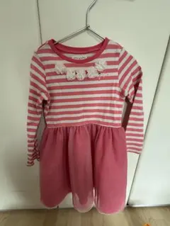 Miki House ピンクストライプ ワンピース 120