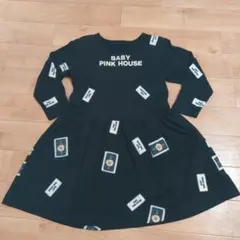 【396】BABY PINK HOUSE ピンクハウス　花柄ワッペン　ワンピース
