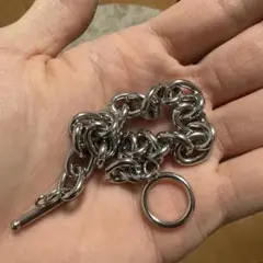 シルバーチェーンブレスレット リング付き