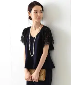 RayBEAMS レース ボレロ【ブラック】黒　結婚式や二次会に◎