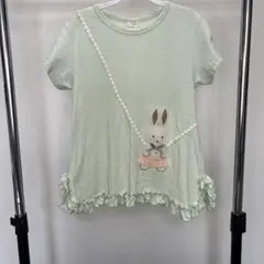 【美品】ラポシェビスキュイ うさぎポシェットチュニック Tシャツ 120のサムネイル