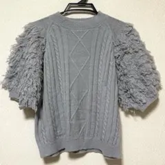 Acka. 半袖ニット グレー サンプル品のサムネイル