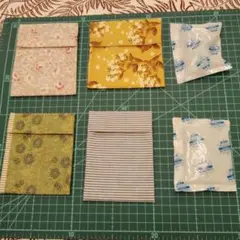 49 ハンドメイド　保冷剤ケース　保冷剤カバー 4枚　花柄、ストライプ