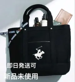 【BEVERLY HILLS POLO CLUB】ポロキャンバストート　ブラックのサムネイル