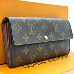 【良品】ルイヴィトン ポルトフォイユ サラ モノグラム 10カード財布 茶色