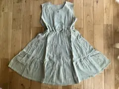 新品 女の子 キッズ RIO ノースリーブワンピース グリーン 130センチ