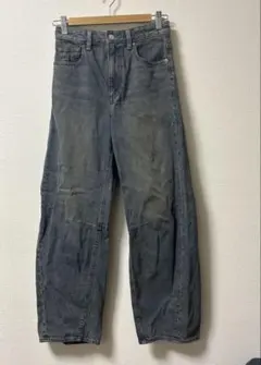 GU バレルレッグジーンズ Sサイズ ブルー 丈標準
