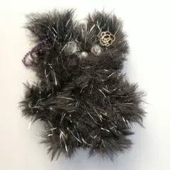 【47】キラキラブラックくまちゃん　モールドールチャーム【ぽてまる】