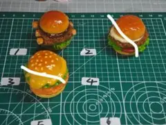 ハンバーガー型デコレーションパーツ 3個セット