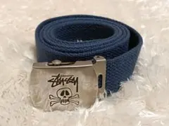希少 OLD STUSSY ステューシー ガチャベルト ネイビー スカルバックル