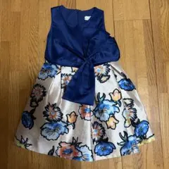 キッズ フォーマルドレス ネイビー 花柄