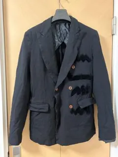 コムデギャルソンオムプリュス 17AW ポリ縮 捻れジャケット S コムデギャルソンオムプリュス タイヤボタンポリ縮テーラード